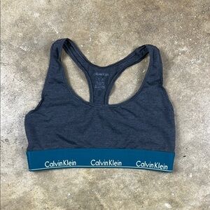 Calvin Klein Gray and Green Bra with Racerback
Size: Medium